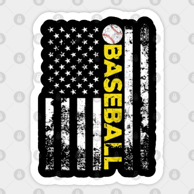 Baseball Lover American Flag Team Sticker by credittee